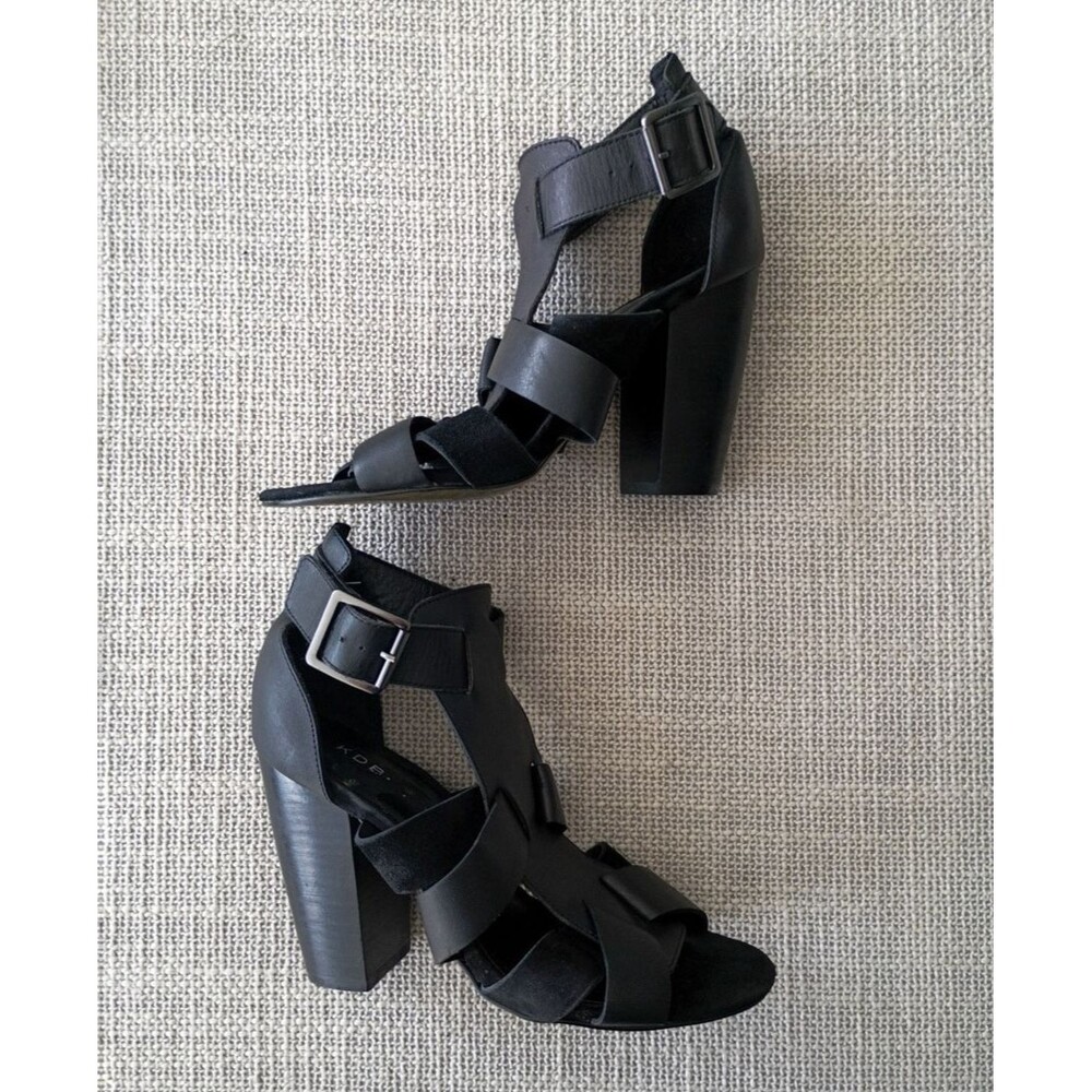 Kelsi Dagger Black Brooklyn Style Gladiator Strappy Heeled Sandals | Size 7.5